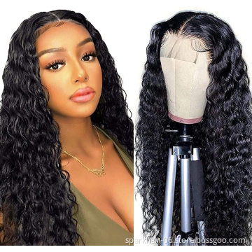 SPARK 4x4 Lace Closure Wigs Brazilian Virgin Human Hair Deep Wave Lace Front Wigs Human Hair